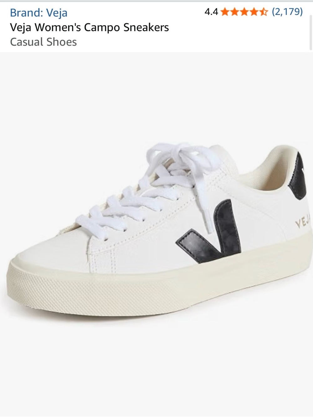 Veja White Leather Sneakers with Black V Accent